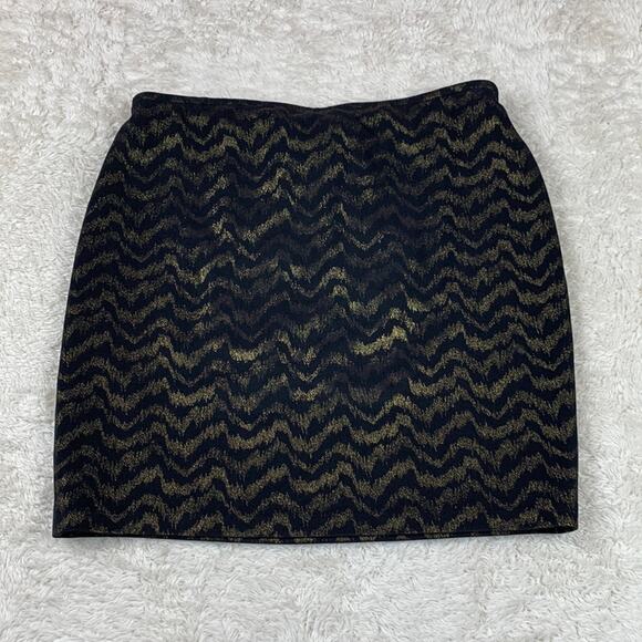 Necessary Objects gold and black bodycon skirt, NWT size Large - Picture 1 of 4